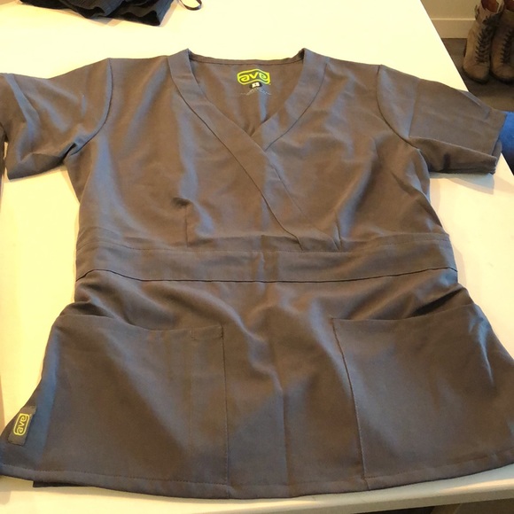 Two Grey sets of scrubs XS top XS reg pants. 2 tops and 2 bottoms total. - Picture 2 of 4